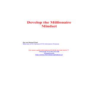 Develop a Millionaire Mindset