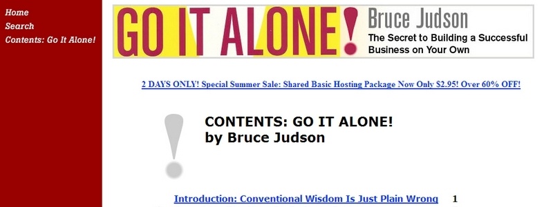 Go It Alone! The Secret to Building a Successful Business on Your Own by Bruce Judson