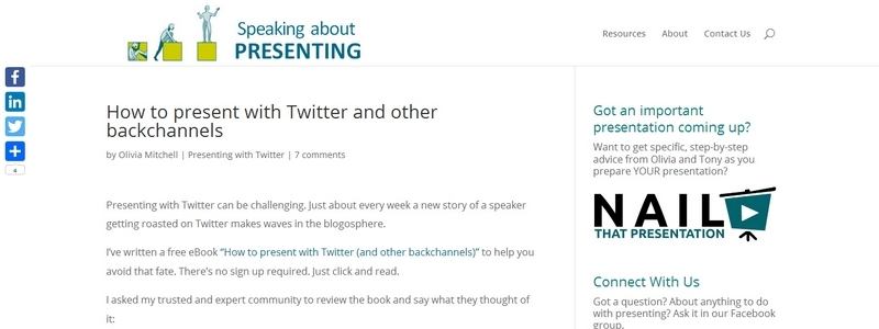 How to Present with Twitter and Other Backchannels by Olivia Mitchell