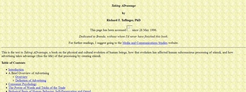 Taking ADvantage by Richard F. Taflinger