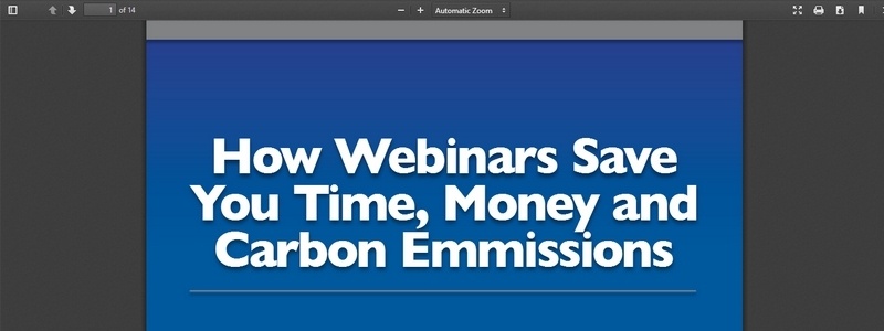How Webinars Save You Time, Money and Carbon Emmissions by GoToWebinar