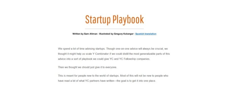 Startup Playbook by Sam Altman